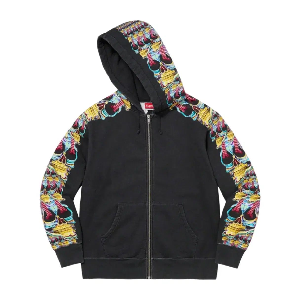 FW22 シュプリーム スカル ス スカル ジップアップ フーディー スウェットシャツ ブラック