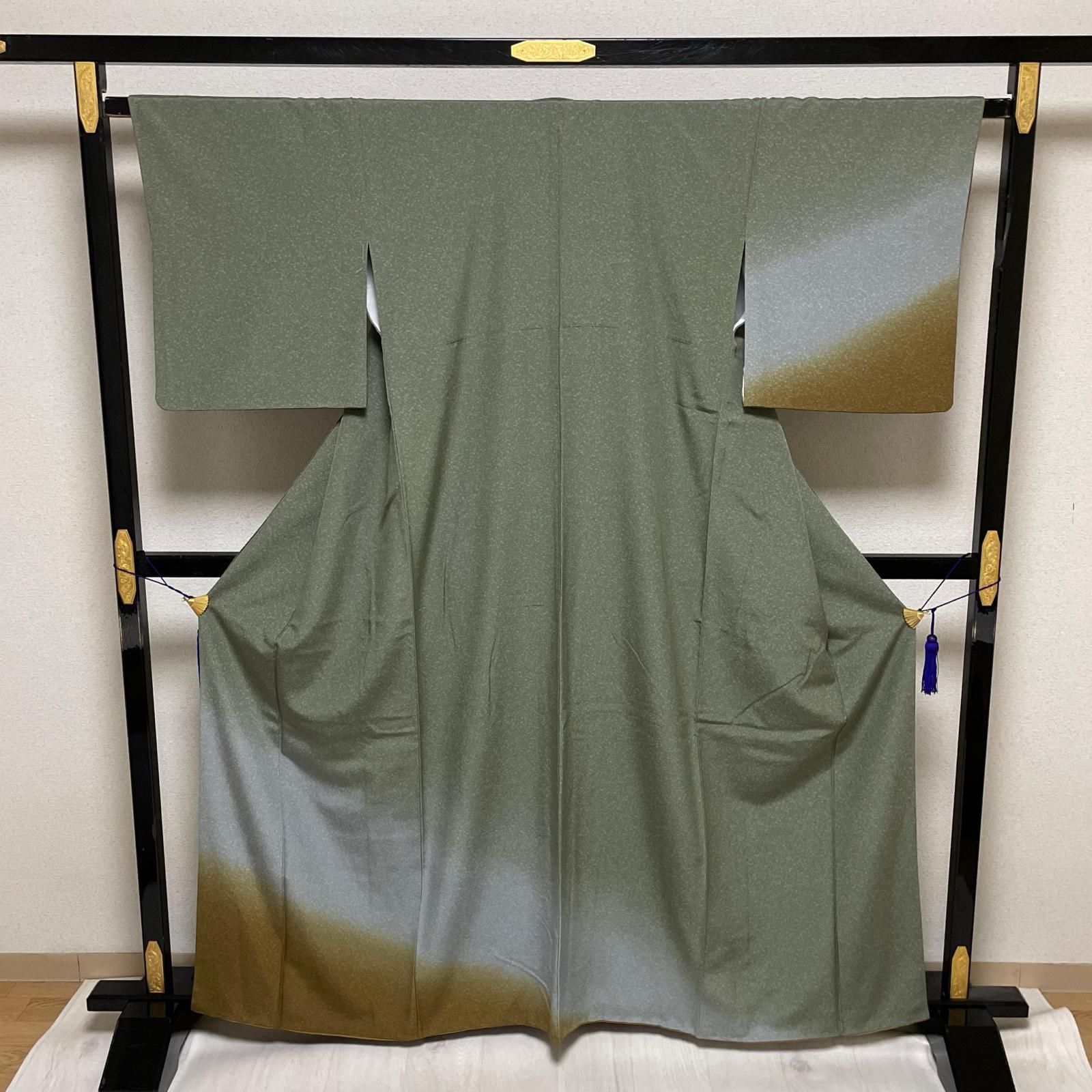 付下げ 暈しにたたき染め 着物 正絹 X-3418