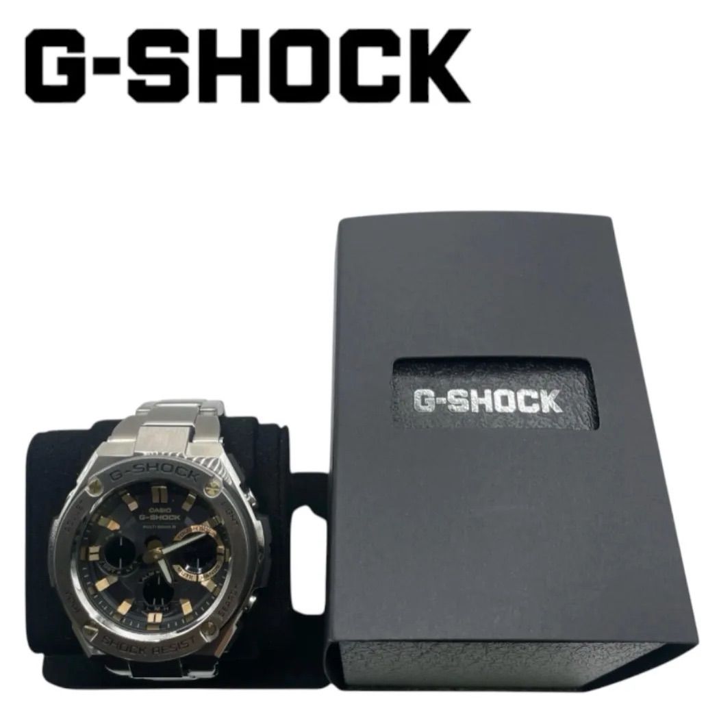 CASIO カシオ G-SHOCK ジーショック G-STEEL（ジースチール）G-STEEL GST-W110D-1A9JF　メンズ　ブラック×シルバー×ゴールド　ステンレススチール　腕時計　メタルバンド　10コマ【箱、余りコマ3個付き】