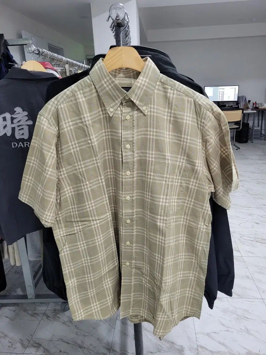 BURBERRY LONDON チェック半袖シャツ XL 105
