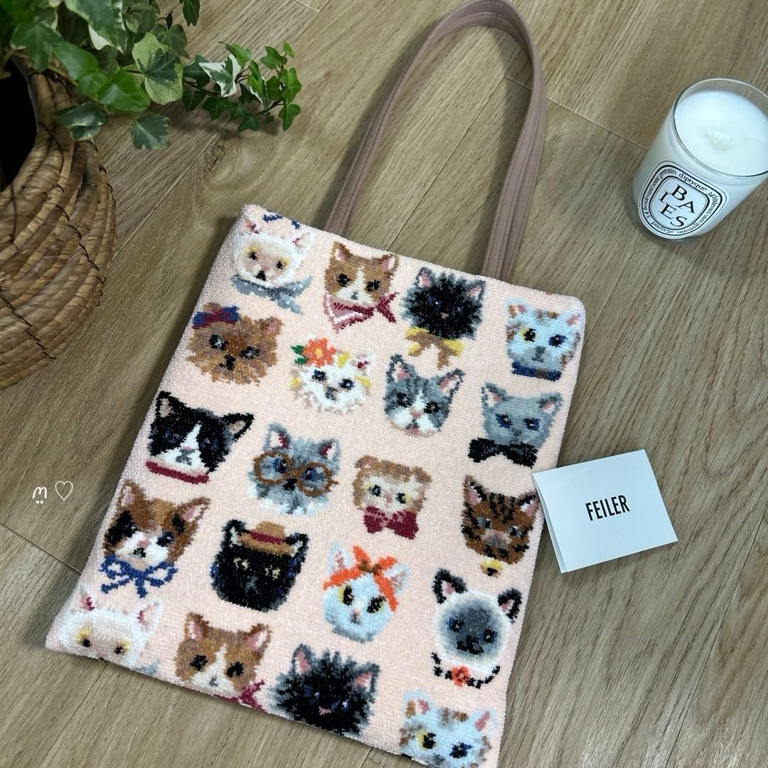 FEILERフェイラー ラブラリープリティーキャッツトートバッグ 猫柄
