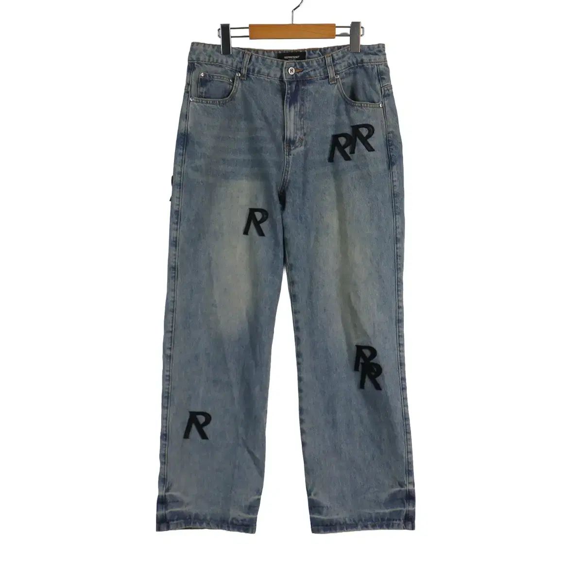 新作登場，お得 REPRESENT R パッチ ワイド デニムパンツ 33 デニムパンツ