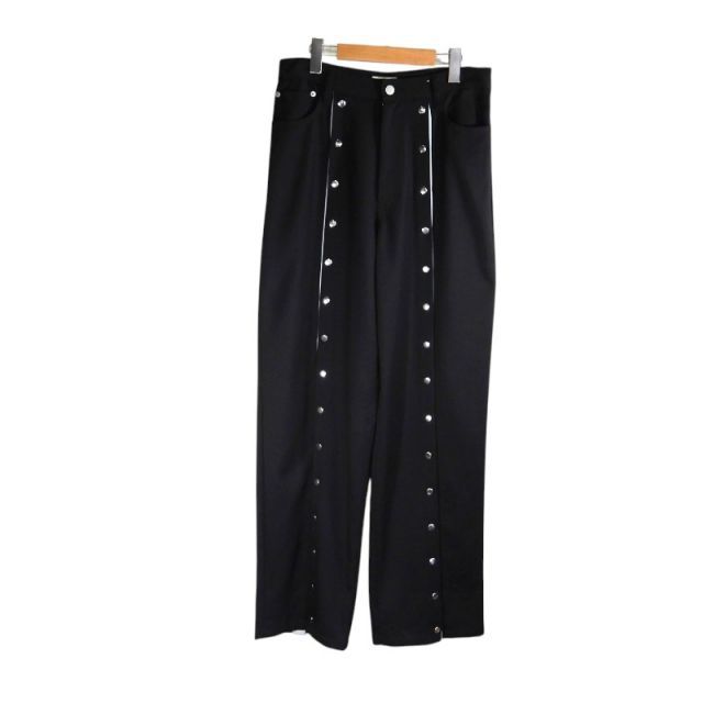 BASICKS 24aw HARD BUTTON TROUSERS BLACK サイズL S2.5-0605 ベイシックス ハード ボタン トラウザーズ パンツ ボトムス 大名店
