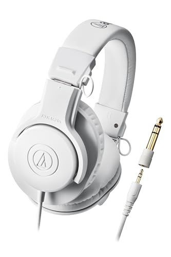 オーディオテクニカ ATH?M20x WH プロフェッショナルモニターヘッドホン 有線 スタジオレコーディング 楽器練習 ミキシング DJ ゲーム モニターヘッドフォン 有線【公式限定カラー】 ホワイトpms 61cabca0