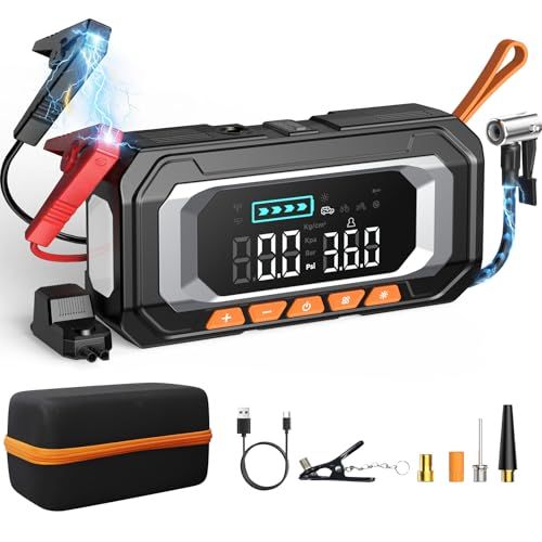 ☆新品☆ジャンプスターター & 電動空気入れ 【プロ監修・8000Aピーク電流・ 150PSI急速充気】12V 車対応 エンジンスターター【ドイツ レッド?ドット賞受賞ブランド】 全てガソリン /12L ディーゼル 軽量小型 日本企業 日本ブランド プリセット