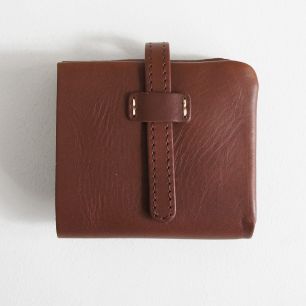 【新作 新品 定価14,300円】タイドウェイ MAY WALLET 二つ折り財布 ミニ財布 コインケース 小銭入れ コンパクト財布 ブラウン レザー本革 牛革 ベルトデザイン 復刻版