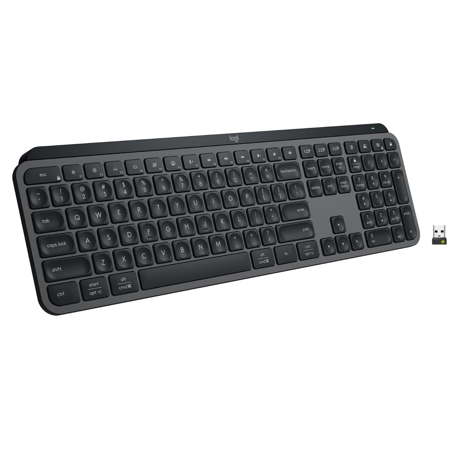 最安値挑戦！【掘り出し市】【極美品】logicool MX Keys S ワイヤレスキーボード グラファイト US配列・日本語ステッカー付属 元箱なし Logi Bolt/Bluetooth USB-C【並行輸入 保証付】