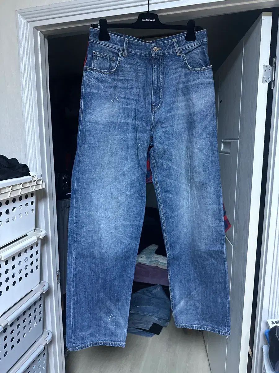 M バレンシアガ シャツ レイヤード デニム パンツ