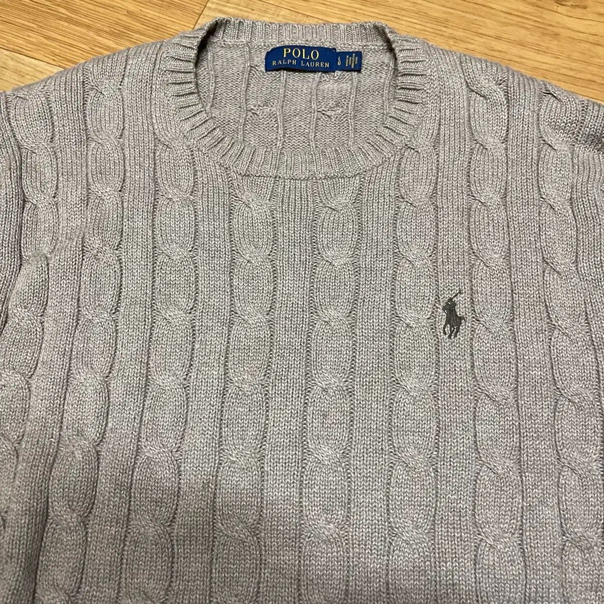 POLO RALPH LAUREN 新モデル ケーブルニット ケーブル編みニット ベージュ Lサイズ(105サイズ)