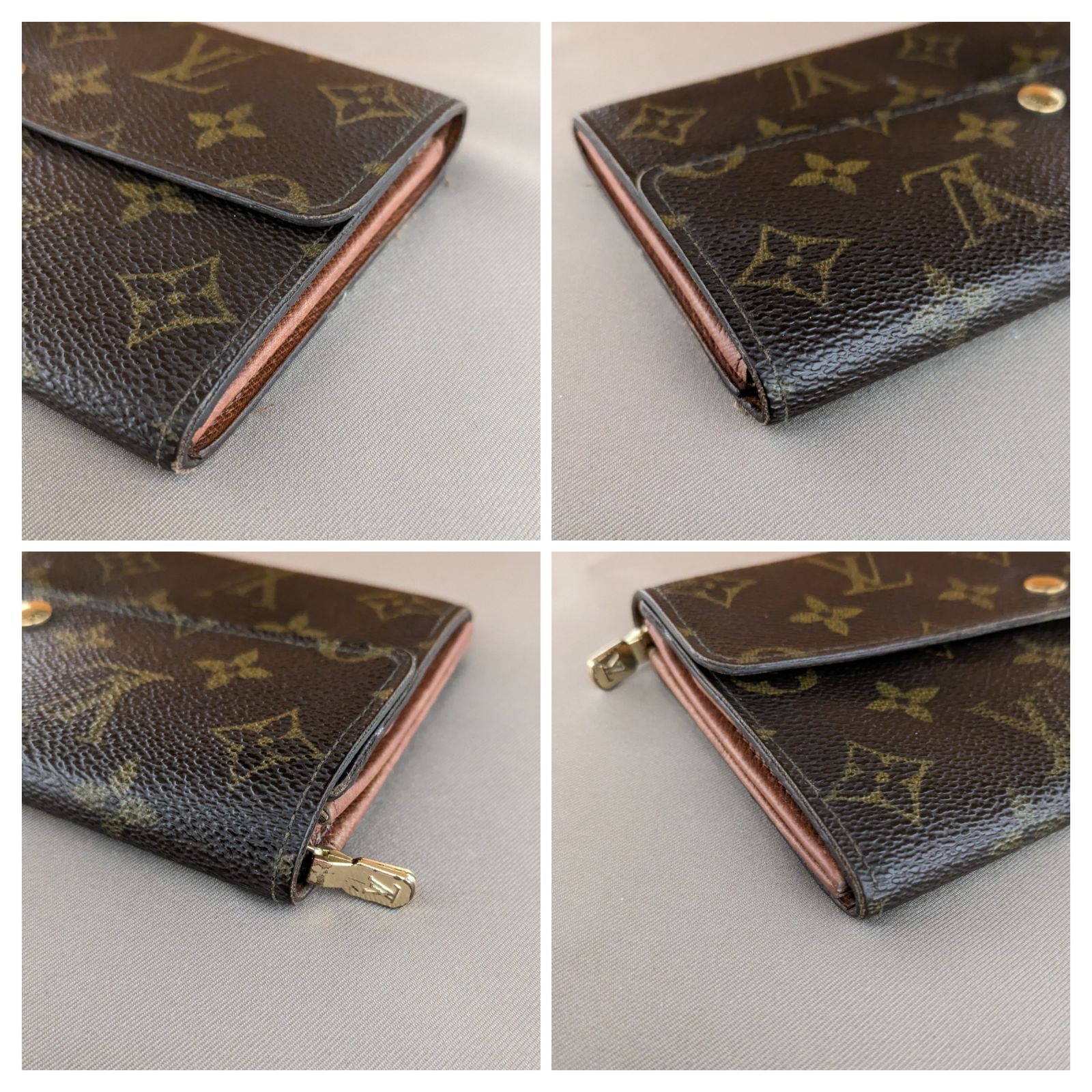 ルイヴィトン LOUIS VUITTON　二つ折り財布　モノグラム　長財布　ヴィンテージ
