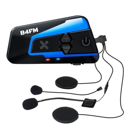 LX-B4FM バイク インカム 10人同時通話 音楽共有 FMラジオ Bluetooth5.0 バイク用インカム ユニバーサル接続 Siri/S-voice対応 IP67防水 大容量バッテリー15時間連続使用 Type-C充電 高速走行ノイズキャンセリンma