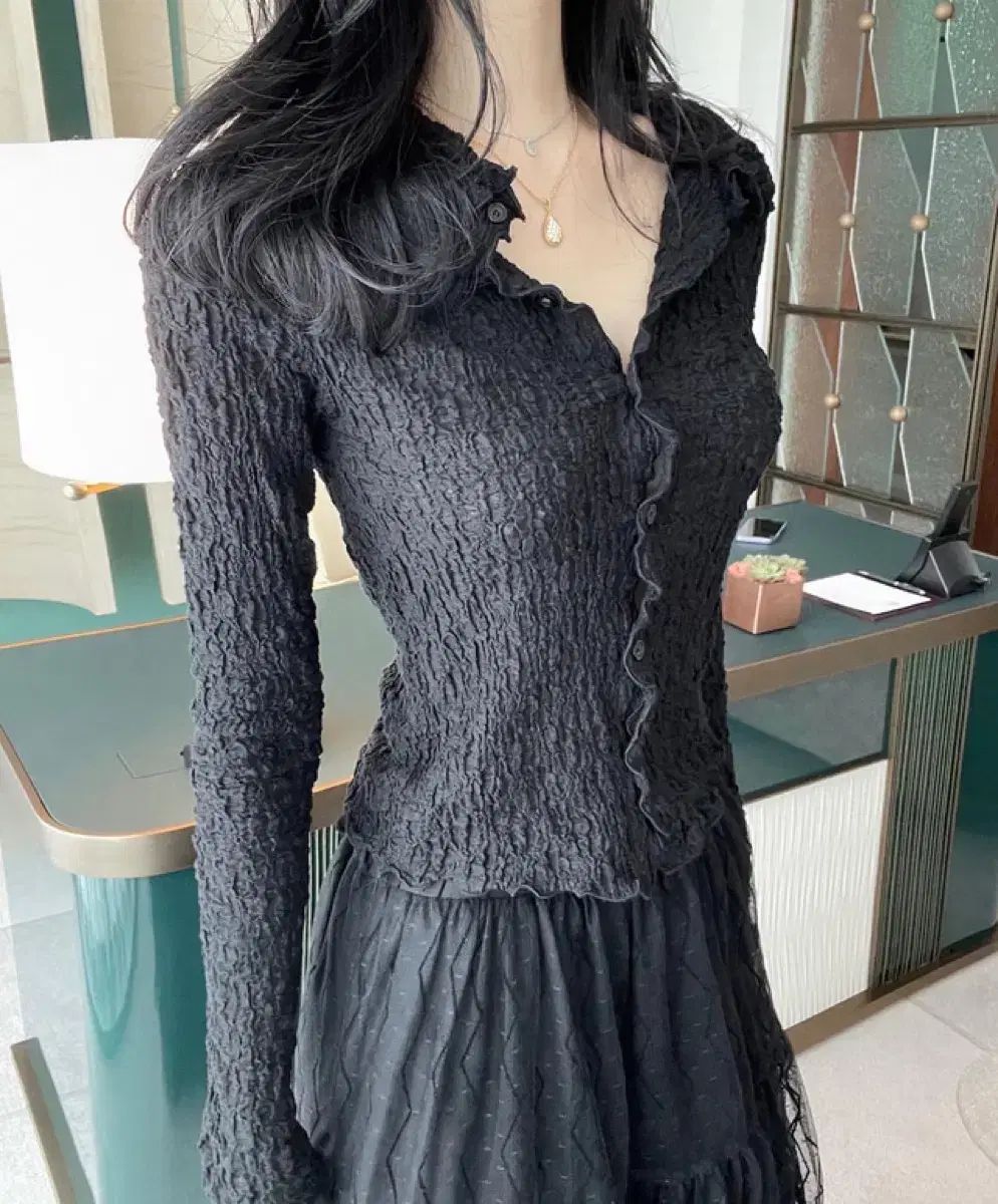 vyスタジオ cool summer wrinkle cardigan