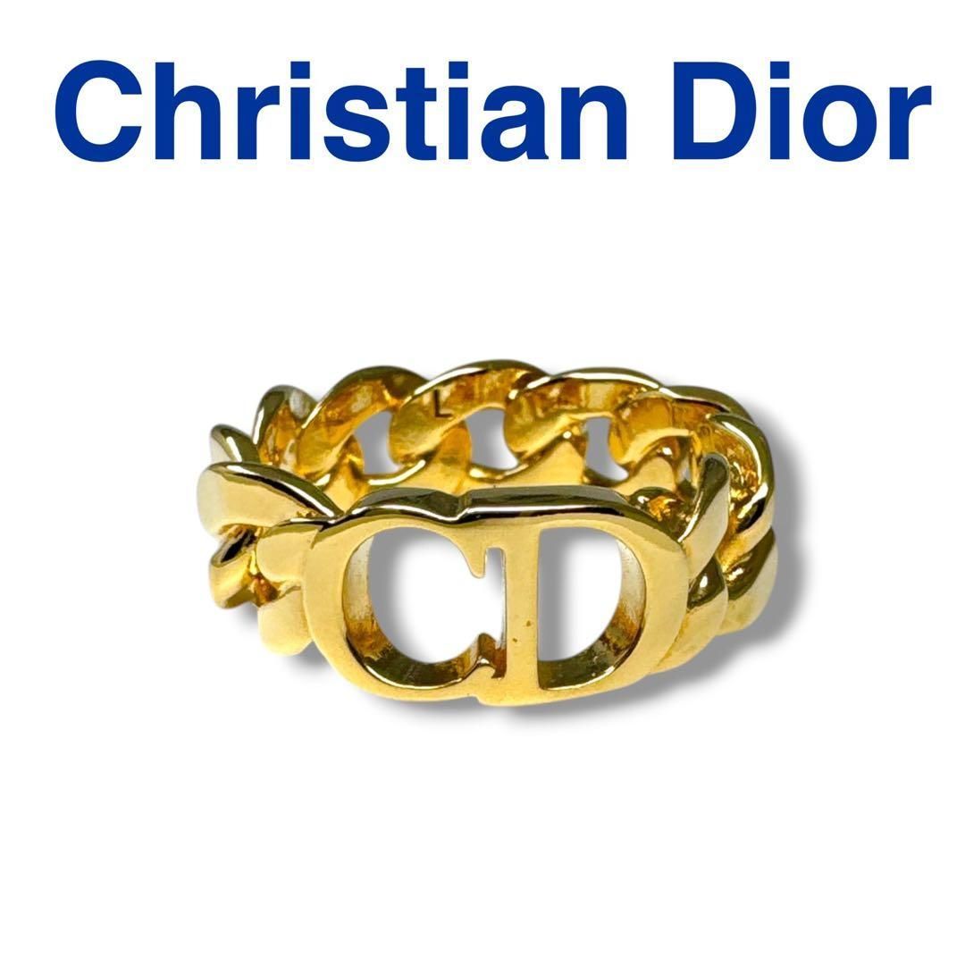 クリスチャンディオール CDロゴ リング ゴールド 金 ユニセックス 14.5号 Christian Dior ブランド 美品 金属素材 指輪 アクセサリー メンズ レディース 男女兼用 SA/未使用に近い ファッションレディースアクセサリーリング