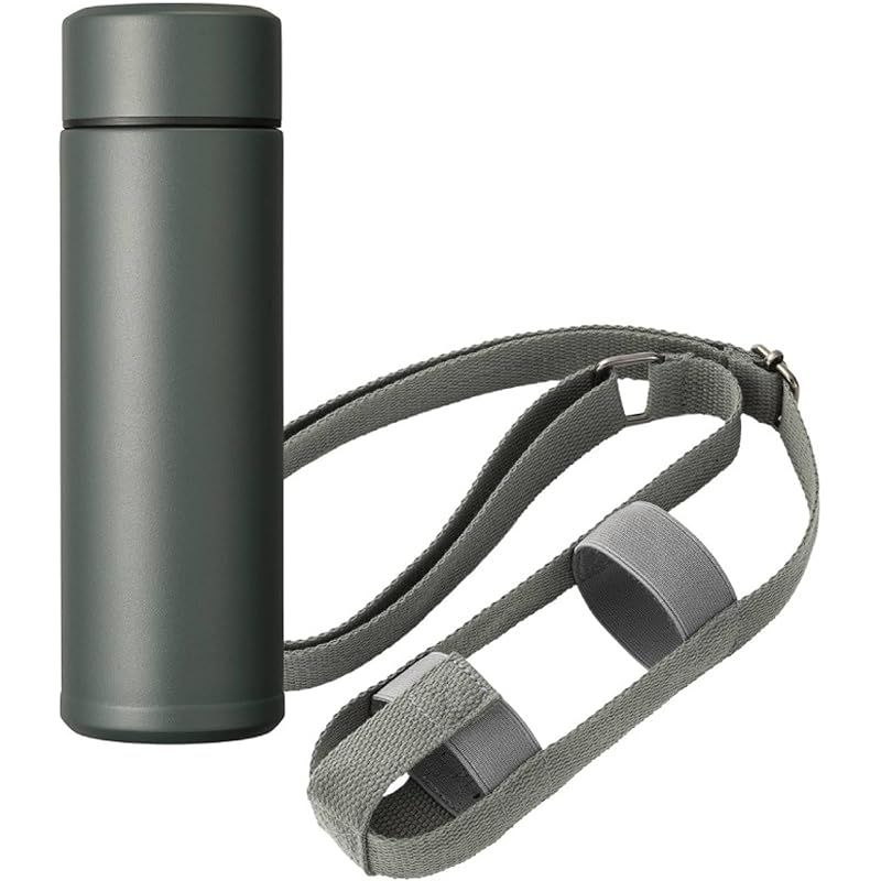 【新品】 【WEB限定セット】京セラ 水筒 セラマグ CERAMUG ストラップ セット ボトル 300ml スクリュー式 内面セラミック加工 真空断熱構造 保温 保冷 ダークグレー ボトル用ストラップ セージグレー MB-10SGY-SSGY-EC