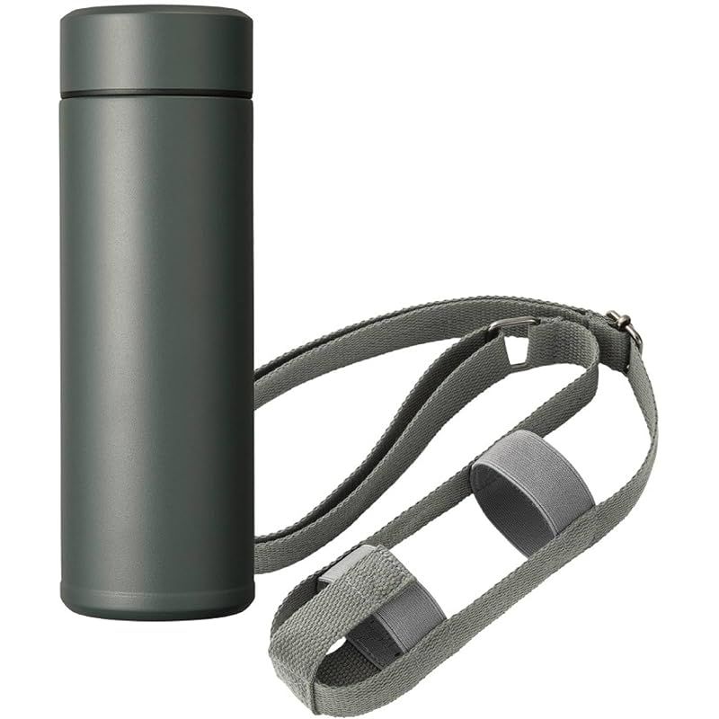 【新品】 【WEB限定セット】京セラ 水筒 セラマグ CERAMUG ストラップ セット ボトル 500ml スクリュー式 内面セラミック加工 真空断熱構造 保温 保冷 ダークグレー ボトル用ストラップ セージグレー MB-17SGY-SSGY-EC
