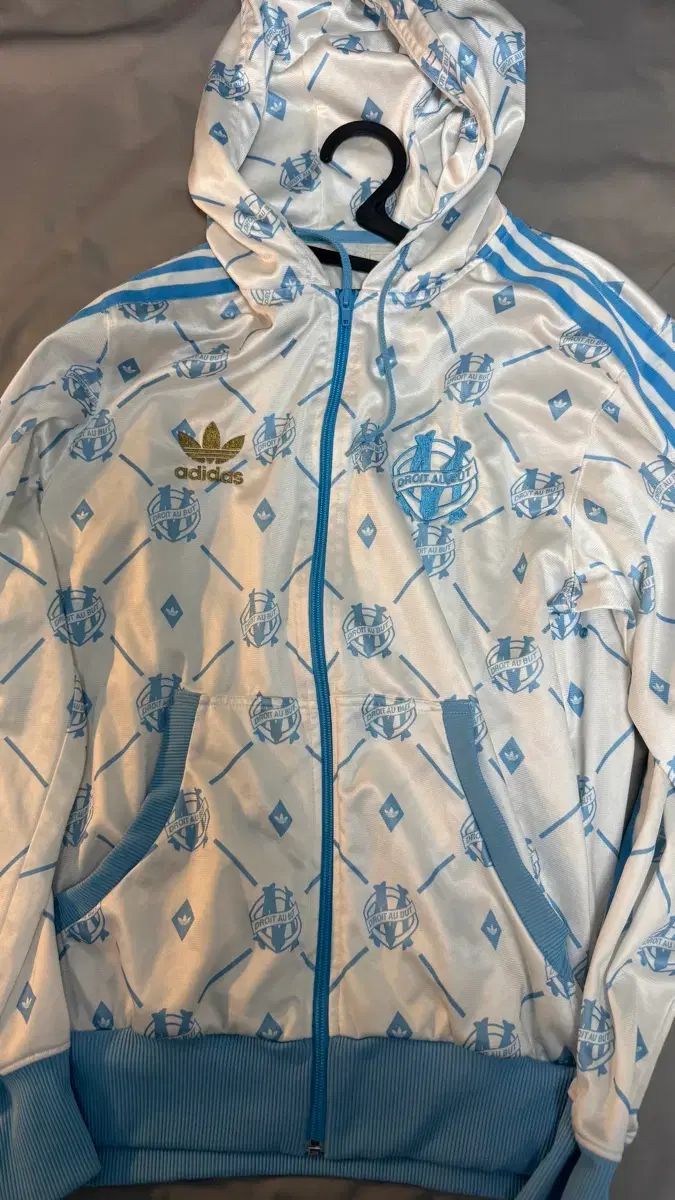 adidas マルセイユ トラックジャージ フードジップアップ Lサイズ