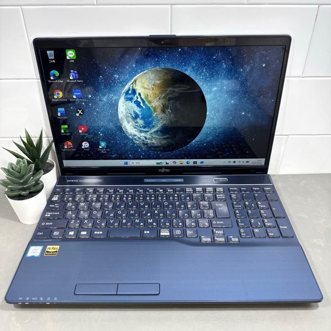 【富士通Lifebook】メタリックブルー☘8世代i7☘️SSD256+1TB