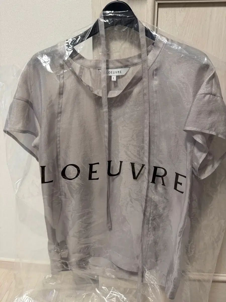 LOEUVRE ルーブル sheer belted u-neck ブラウス s