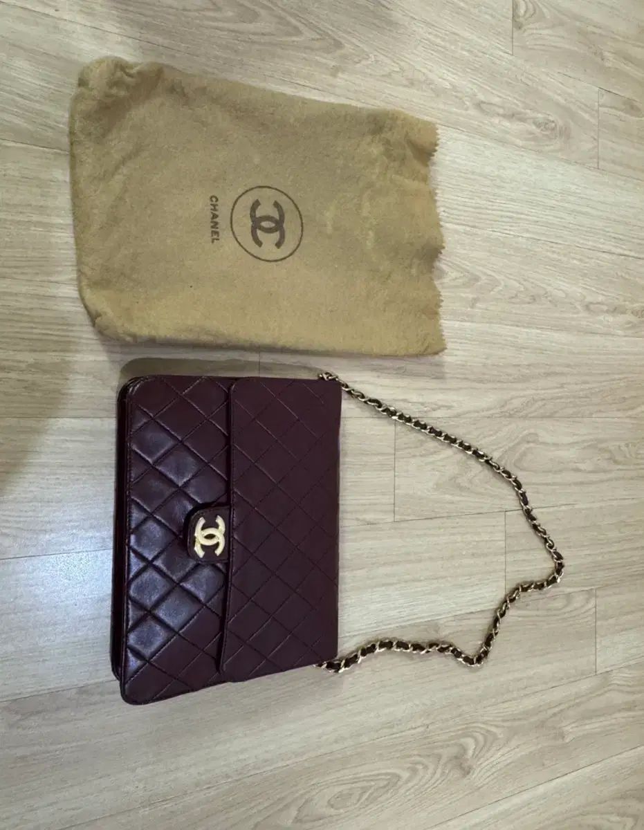 (在庫処分) CHANEL シャネル マトラッセ フラップバッグ ヴィンテージ バーガンディ ゴールド金具