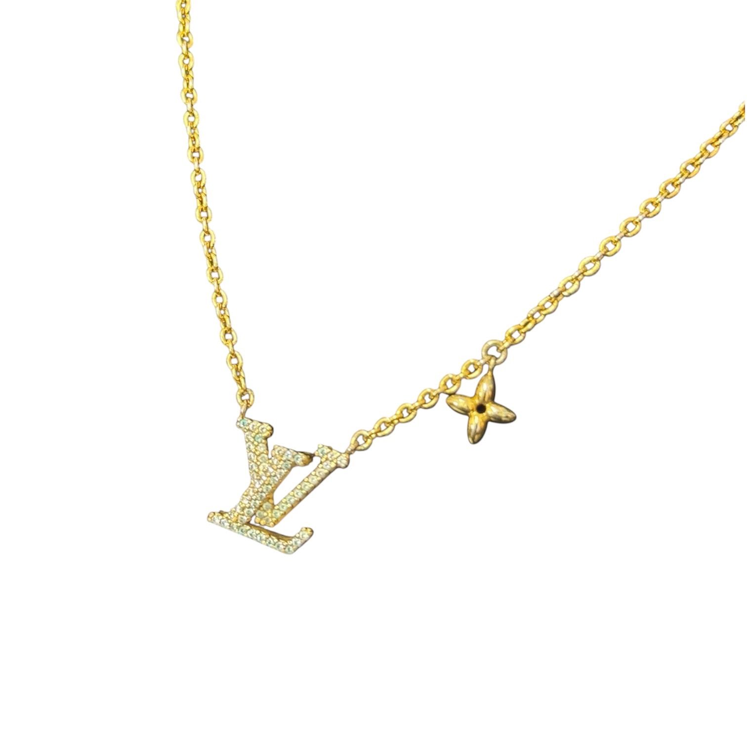 LOUIS VUITTON ルイヴィトン ビトン M00596 ネックレス・コリエ LV アイコニック 現行品 ゴールド×クリア(ホワイト) レディース アクセサリー LOUIS VUITTON ルイヴィトン ビトン M00596 ネックレス・コリエ LV アイコニック 現行品 ゴールド×クリア(ホワイト) レディース アクセサリー