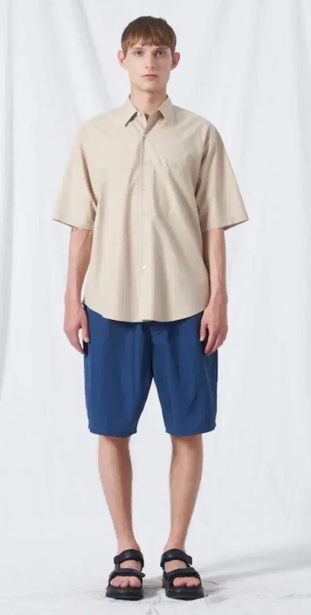 オーラリー men washed finx twill big sleeve シャツ