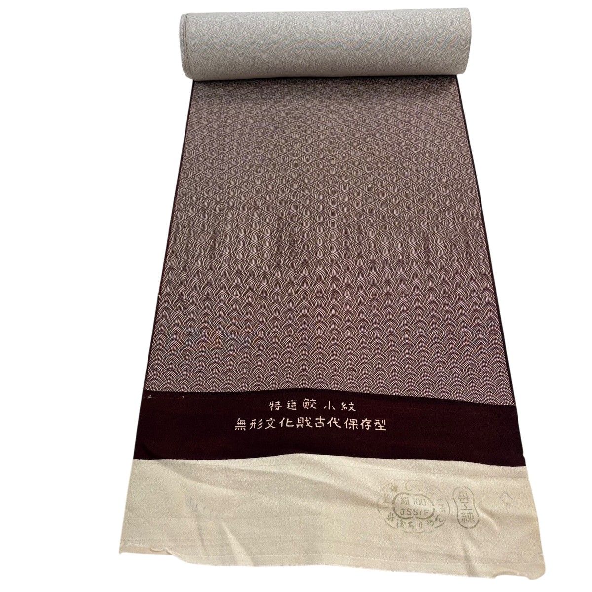 反物 秀品 江戸小紋 鮫柄 茶紫 正絹 【中古】 - メルカリ