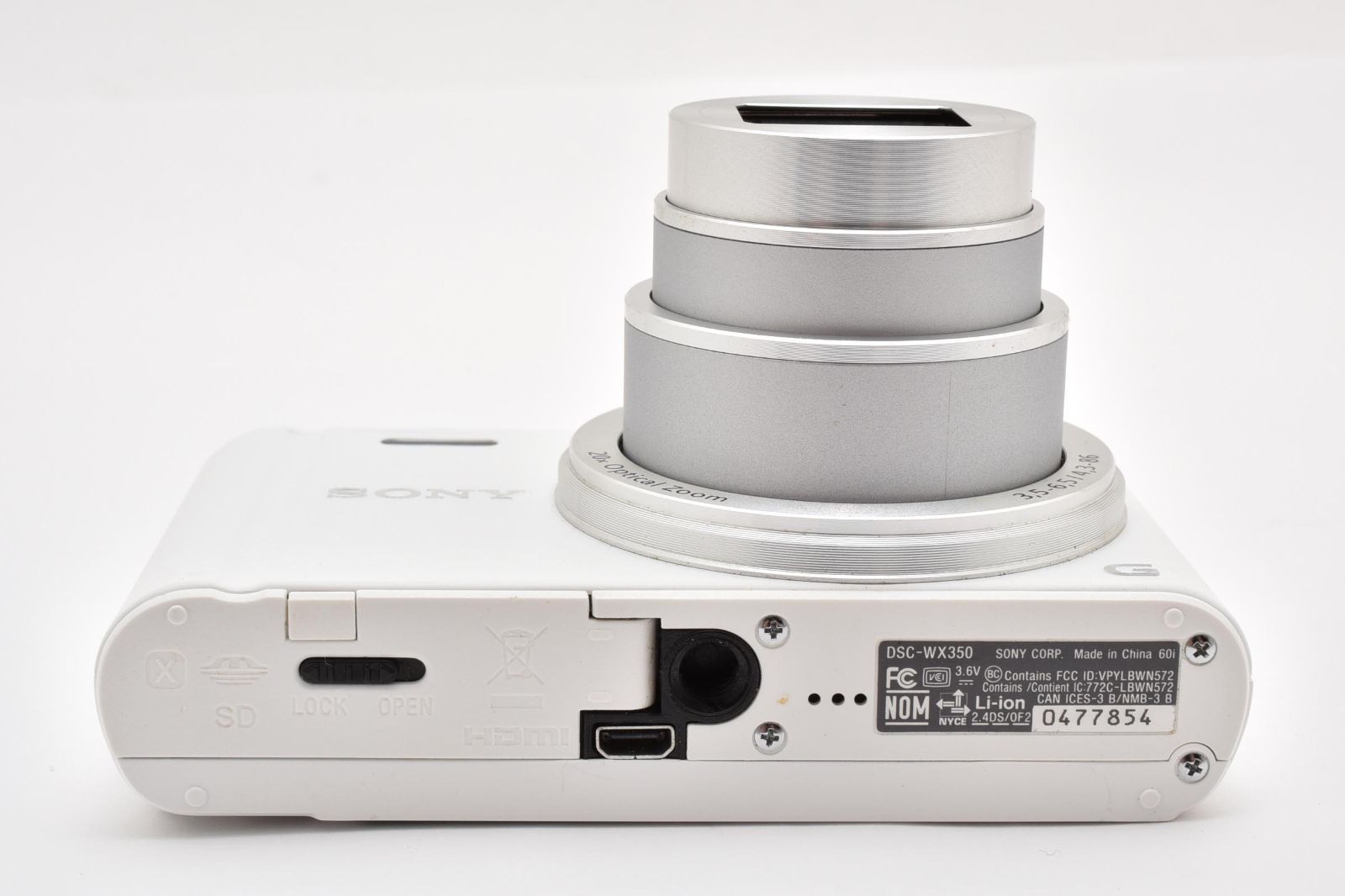 [完動美品] SONY Cyber-shot DSC-WX350 ホワイト コンパクトデジタルカメラ ソニー 箱付き #2912378A