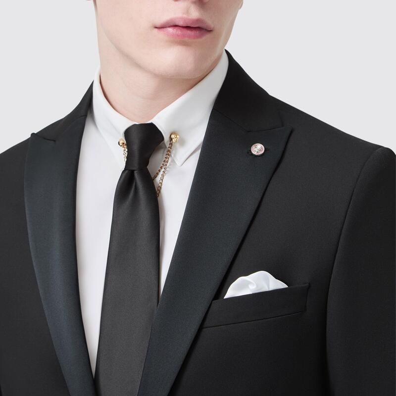 ツイステッド テイラー メンズ アウター ジャケット・ブルゾン スリムフィット ジャケット Twisted Tailor Kingdon Slim Fit Tux Jacket Black ブラック