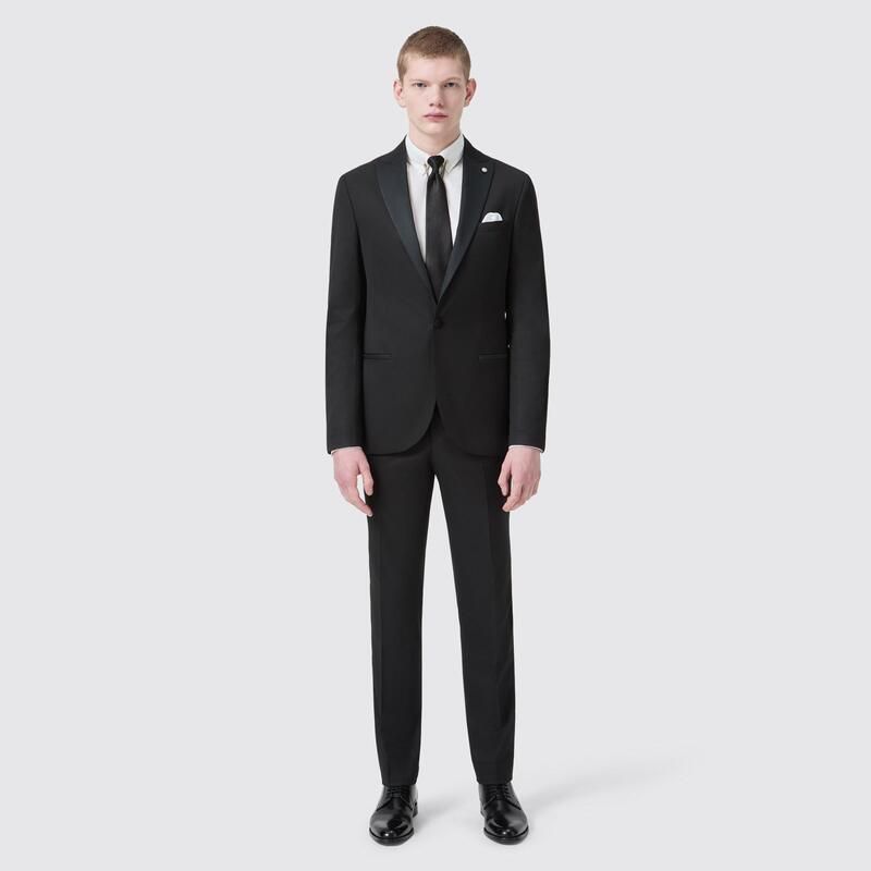 ツイステッド テイラー メンズ アウター ジャケット・ブルゾン スリムフィット ジャケット Twisted Tailor Kingdon Slim Fit Tux Jacket Black ブラック