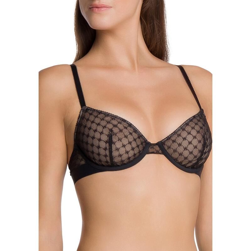 ウォルフォード レディース アンダーウェア ブラジャー レース ロゴ Wolford Logo Lace Underwire Bra Black ブラック