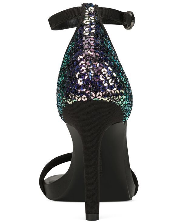 カール ラガーフェルド レディース シューズ サンダル スパンコール ロゴ KARL LAGERFELD PARIS Kenz Logo Sequin Dress Sandals Multi Black ブラック