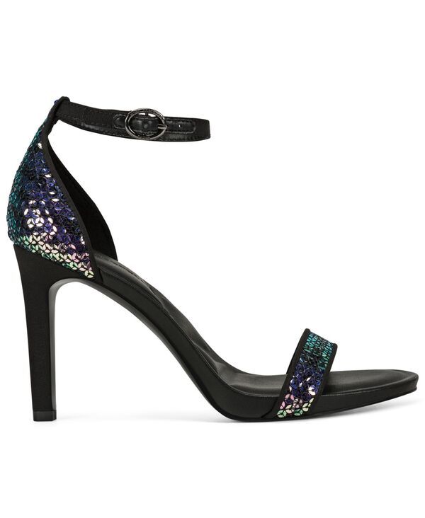 カール ラガーフェルド レディース シューズ サンダル スパンコール ロゴ KARL LAGERFELD PARIS Kenz Logo Sequin Dress Sandals Multi Black ブラック
