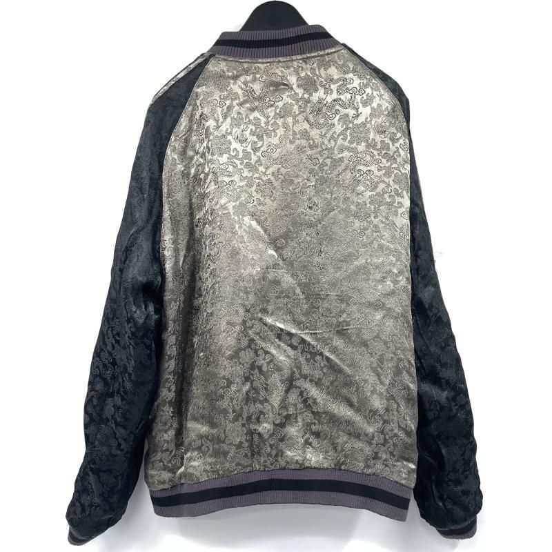 【中古】▲状態考慮 左脇 SCRIPT 花旅楽団 巻龍総柄刺繍リバーシブルスカジャン サイズL [17]