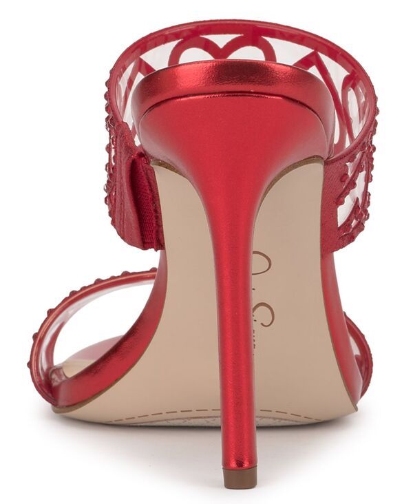 ジェシカシンプソン レディース シューズ サンダル Jessica Simpson Womens Jovara Double Heart Band Stiletto Dress Sandals Red Muse Shimmer レッド