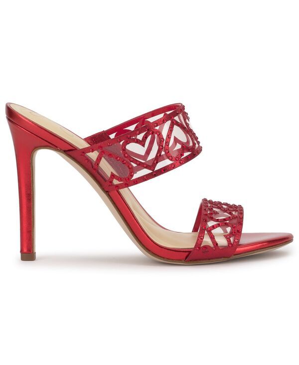ジェシカシンプソン レディース シューズ サンダル Jessica Simpson Womens Jovara Double Heart Band Stiletto Dress Sandals Red Muse Shimmer レッド
