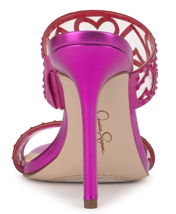 ジェシカシンプソン レディース シューズ サンダル Jessica Simpson Womens Jovara Double Heart Band Stiletto Dress Sandals Valley Pink Shimmer ピンク