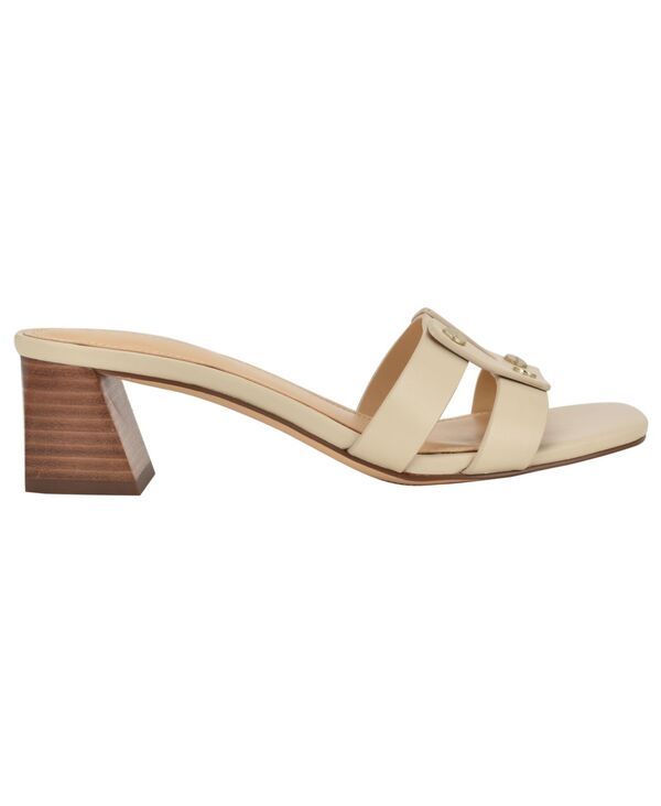 カルバンクライン レディース シューズ サンダル ヒール Calvin Klein Womens Andrae SlipOn Block Heel Sandals Ivory Leather アイボリー