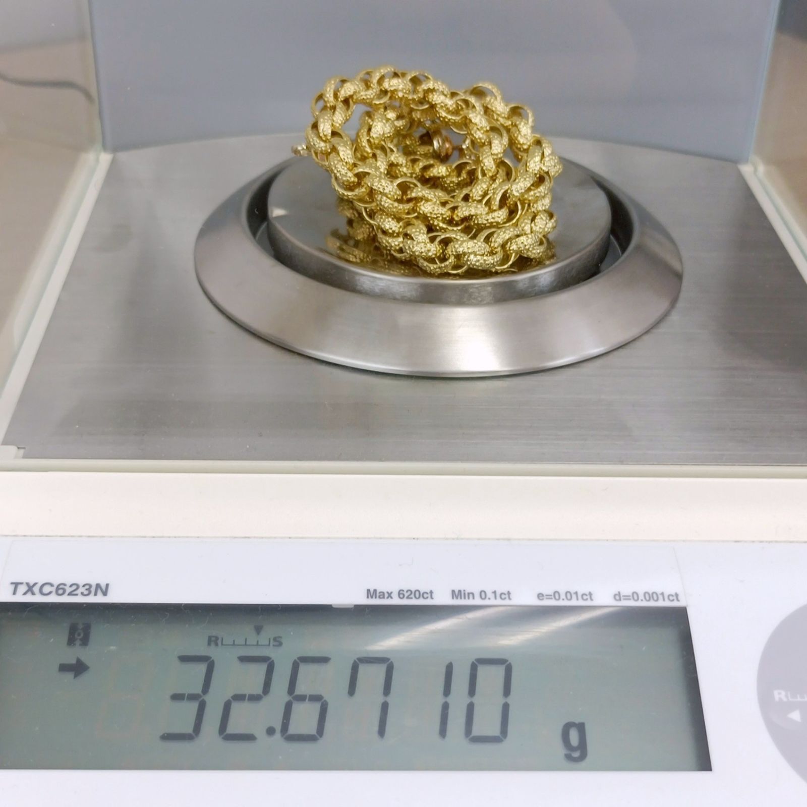 18金 K18 男女兼用 イタリー デザインネックレス 32.67ｇ 45.5㎝ Z1401