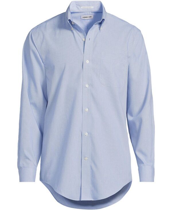 ランズエンド メンズ トップス シャツ ボタンダウン ダウン Lands End Mens Pattern No Iron Supima Pinpoint Button Down Collar Dress Shirt Vibrant lapis mini ch