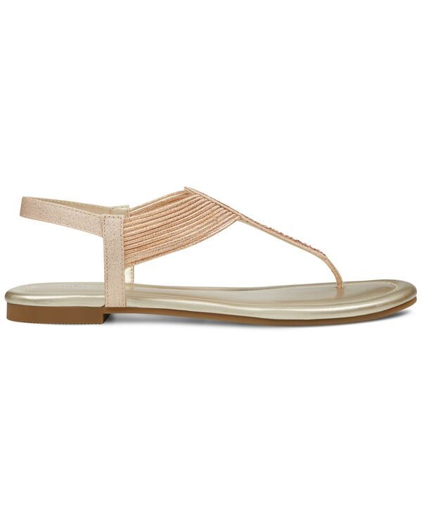バンドリーノ レディース シューズ サンダル Bandolino Womens Kaytembellished TStrap Flat Sandals Rose Metallic メタリック