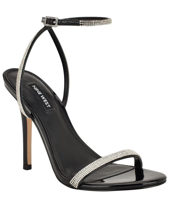 ナインウェスト レディース シューズ サンダル Nine West Womenstodia Embellished Strappy Stiletto Dressandals Black Patent ブラック