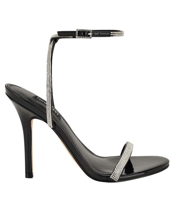 ナインウェスト レディース シューズ サンダル Nine West Womenstodia Embellished Strappy Stiletto Dressandals Black Patent ブラック