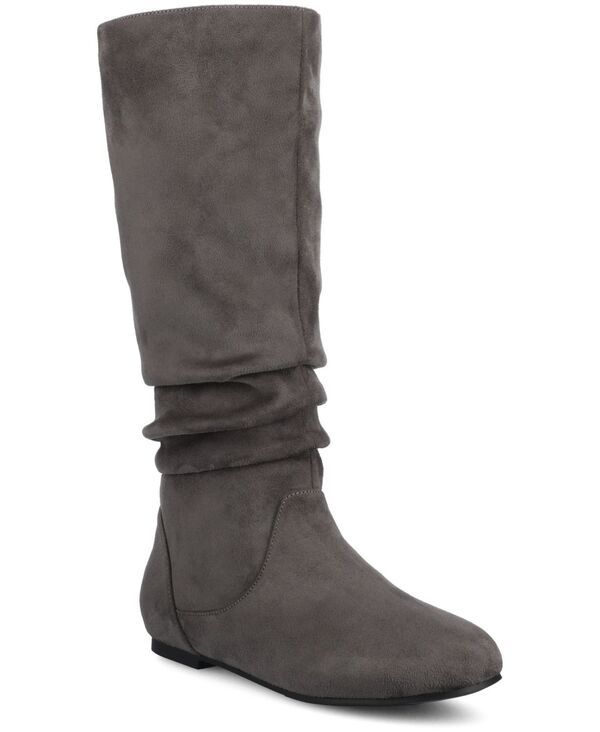 ジュルネ コレクション レディース シューズ ブーツ・レインブーツ Journee Collection Journee Womens Jayne Regular Wide and Extra Wide Calf Width Boots Gray Suede