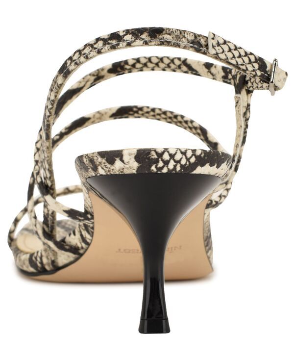 ナインウェスト レディース シューズ サンダル ヒール Nine West Womens Hindy Strappy Kitten Heel Dressandals Light Natural Snake