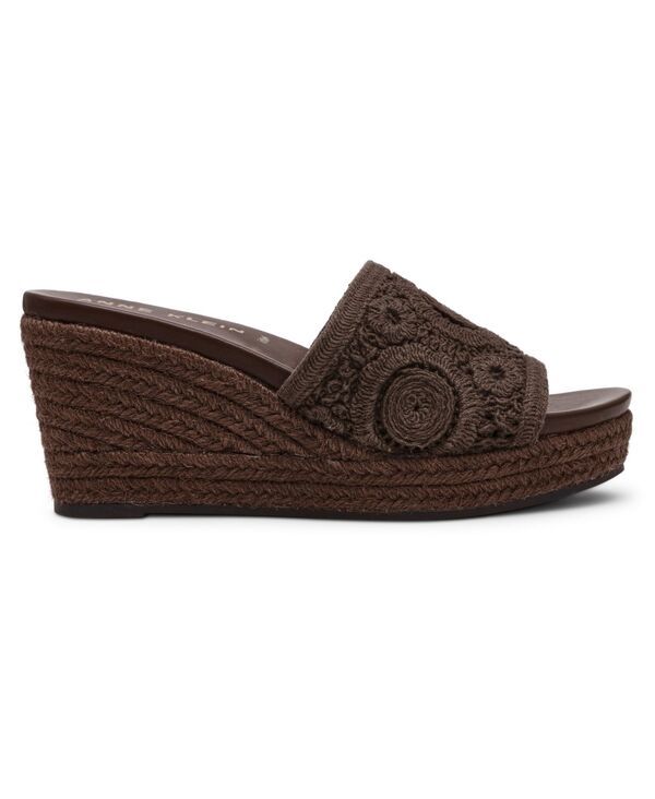 アンクライン レディース シューズ サンダル Anne Klein Womens Effy Espadrille Wedge Sandals Brown Crochet ブラウン アンクライン レディース シューズ サンダル Anne Klein Womens Effy Espadrille Wedge Sandals Brown Crochet ブラウン