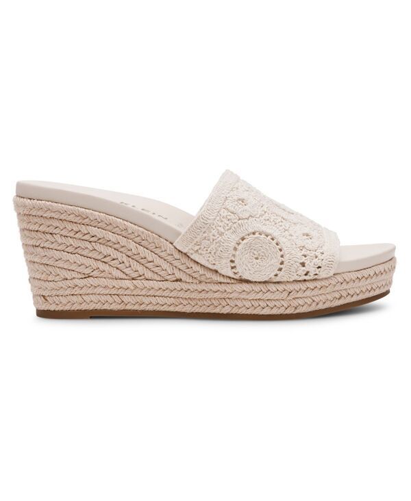 アンクライン レディース シューズ サンダル Anne Klein Womens Effy Espadrille Wedge Sandals Cream Crochet クリーム