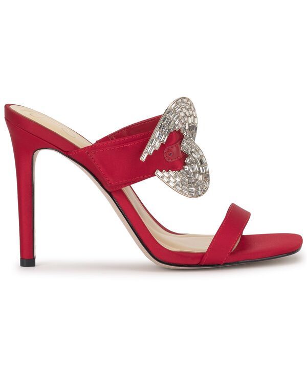 ジェシカシンプソン レディース シューズ サンダル Jessica Simpson Womens Orrieta Heart Buckle Slip On Dressandals Red Muse Satin レッド