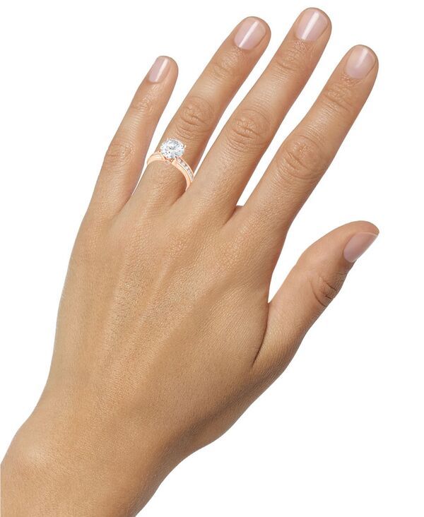 バッジェリーミシュカ レディース アクセサリー リング Badgley Mischka Bagley Mischka Certified Lab Grown Diamond Channel Set Engagement Ring 4 ctw in 14k Ro