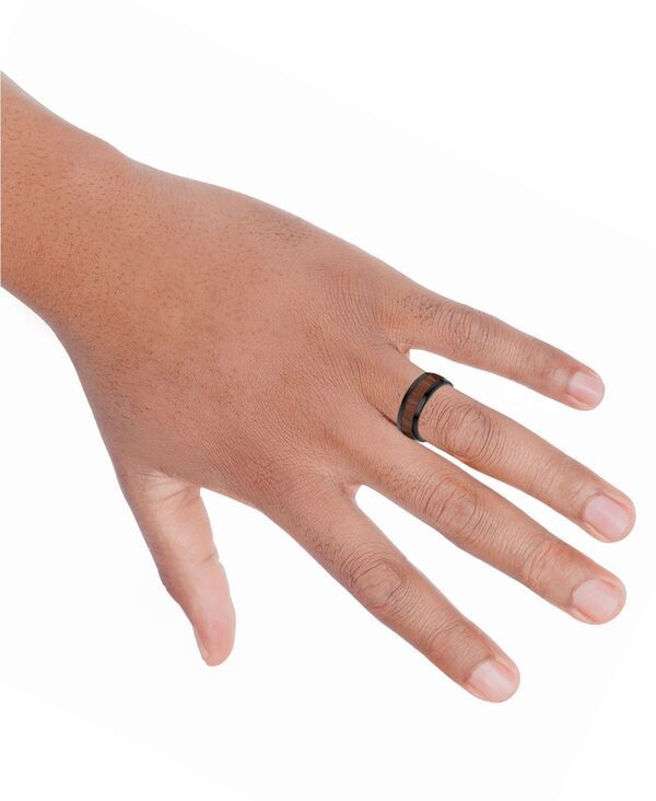 トリトン レディース アクセサリー リング Triton Wood Insert Band Ring Tungsten Carbide Brown ブラウン