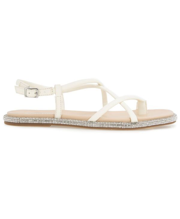 ケネスコール レディース シューズ サンダル Kenneth Cole Reaction Womens Waltz Strappy Square Toe Flat Sandals Cream クリーム
